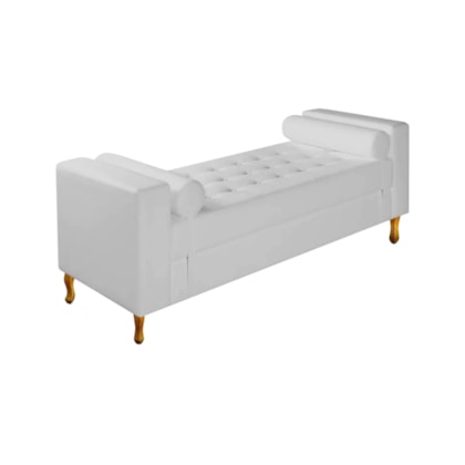 Divã Recamier Sofá Félix 140cm -Suede Branco- AM Decor