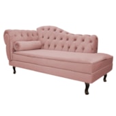 Divã Recamier Sofá Juliana 140cm Lado Direito Suede Rose - AM Decor