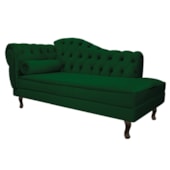 Divã Recamier Sofá Juliana 140cm Lado Direito Suede Verde - AM Decor