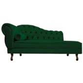 Divã Recamier Sofá Juliana 140cm Lado Direito Suede Verde - AM Decor