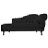 Divã Recamier Sofá Juliana 140cm Lado Esquerdo Corano Preto Sala de Estar Recepção Quarto Escritório Capitonê Luis XV - AM Decor