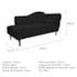 Divã Recamier Sofá Juliana 140cm Lado Esquerdo Corano Preto Sala de Estar Recepção Quarto Escritório Capitonê Luis XV - AM Decor