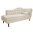 Divã Recamier Sofá Juliana 140cm Lado Esquerdo Suede Bege Sala de Estar Recepção Quarto Escritório Capitonê Luis XV - AM Decor