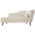 Divã Recamier Sofá Juliana 140cm Lado Esquerdo Suede Bege Sala de Estar Recepção Quarto Escritório Capitonê Luis XV - AM Decor