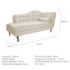 Divã Recamier Sofá Juliana 140cm Lado Esquerdo Suede Bege Sala de Estar Recepção Quarto Escritório Capitonê Luis XV - AM Decor
