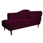 Divã Recamier Sofá Juliana 140cm Lado Esquerdo Suede Bordô - AM Decor