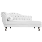 Divã Recamier Sofá Juliana 160cm Lado Direito Corano Branco para Recepção Sala de Estar Consultório Escritório Quarto - AM Decor