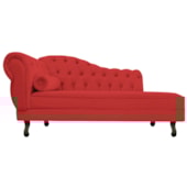 Divã Recamier Sofá Juliana 160cm Lado Direito Corano Vermelho para Recepção Sala de Estar Consultório Escritório Quarto - AM Decor
