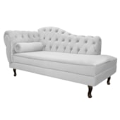 Divã Recamier Sofá Juliana 160cm Lado Direito Suede Branco para Recepção Sala de Estar Consultório Escritório Quarto - AM Decor
