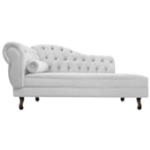 Divã Recamier Sofá Juliana 160cm Lado Direito Suede Branco para Recepção Sala de Estar Consultório Escritório Quarto - AM Decor