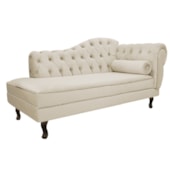 Divã Recamier Sofá Juliana 160cm Lado Esquerdo Corano Bege para Consultório Recepção Sala de Estar Escritório Quarto - AM Decor