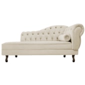 Divã Recamier Sofá Juliana 160cm Lado Esquerdo Corano Bege para Consultório Recepção Sala de Estar Escritório Quarto - AM Decor