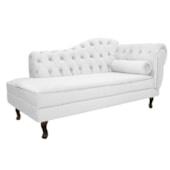 Divã Recamier Sofá Juliana 160cm Lado Esquerdo Corano Branco para Recepção Sala de Estar Consultório Escritório Quarto - AM Decor