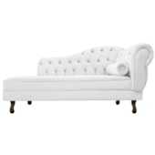 Divã Recamier Sofá Juliana 160cm Lado Esquerdo Corano Branco para Recepção Sala de Estar Consultório Escritório Quarto - AM Decor