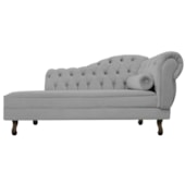 Divã Recamier Sofá Juliana 160cm Lado Esquerdo Corano Cinza para Recepção Sala de Estar Consultório Escritório Quarto - AM Decor