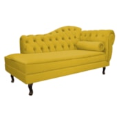 Divã Recamier Sofá Juliana 160cm Lado Esquerdo Suede Amarelo para Recepção Sala de Estar Consultório Escritório Quarto - AM Decor