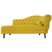 Divã Recamier Sofá Juliana 160cm Lado Esquerdo Suede Amarelo para Recepção Sala de Estar Consultório Escritório Quarto - AM Decor