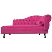 Divã Recamier Sofá Juliana 160cm Lado Esquerdo Suede Pink para Recepção Sala de Estar Consultório Escritório Quarto - AM Decor