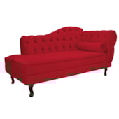 Divã Recamier Sofá Juliana 160cm Lado Esquerdo Suede Vermelho para Recepção Sala de Estar Consultório Escritório Quarto - AM Decor