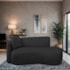 Divã Recamier Suíça Curvo Sala Recepção 150cm Lado Direito Linho Preto