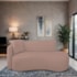 Divã Recamier Suíça Curvo Sala Recepção 180cm Lado Direito Linho Rose