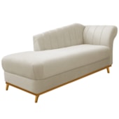 Diva Recamier Vanessa 140cm Lado Esquerdo Linho Bege - Amarena Móveis
