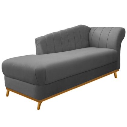 Diva Recamier Vanessa 140cm Lado Esquerdo Linho Cinza Escuro - Amarena Móveis