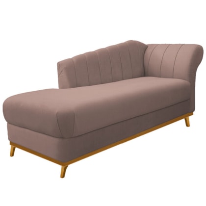 Diva Recamier Vanessa 140cm Lado Esquerdo Linho Rosê - Amarena Móveis