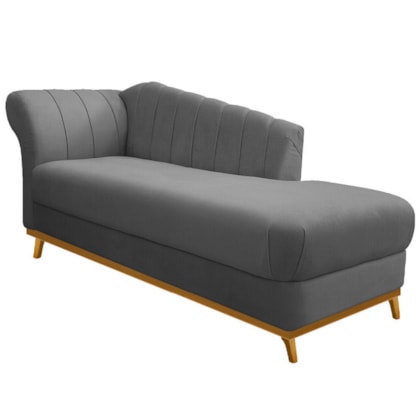 Diva Recamier Vanessa 160cm Lado Direito Linho Cinza Escuro - Amarena Móveis