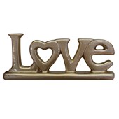 Enfeite Decorativo Letreiro Palavra Love Cerâmica Dourado - Amarena Moveis
