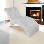 Espreguiçadeira Relaxante para Descanso P02 Suede Branco - Amarena Móveis