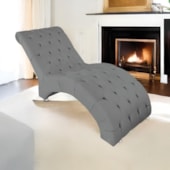 Espreguiçadeira Relaxante para Descanso P02 Suede Cinza - Amarena Móveis