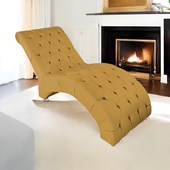 Espreguiçadeira Relaxante para Descanso P02 Suede Mostarda - Amarena Móveis