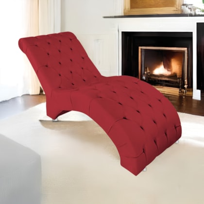 Espreguiçadeira Relaxante para Descanso P02 Suede Vermelho - Amarena Móveis