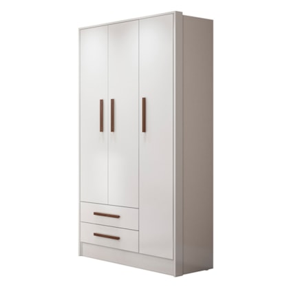 Guarda Roupa 3 Portas e 2 Gavetas Alice Q01 Branco - Amarena Móveis