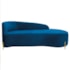 ivã Recamier Orgânico França 140cm Lado Dir Pés Metal Dourado Linho Azul Royal