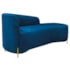 ivã Recamier Orgânico França 140cm Lado Dir Pés Metal Dourado Linho Azul Royal