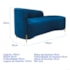 ivã Recamier Orgânico França 140cm Lado Dir Pés Metal Dourado Linho Azul Royal