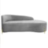 ivã Recamier Orgânico França 140cm Lado Dir Pés Metal Dourado Linho Cinza Claro