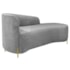 ivã Recamier Orgânico França 140cm Lado Dir Pés Metal Dourado Linho Cinza Claro