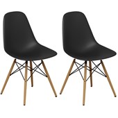 Kit 02 Cadeiras Decorativas Eiffel Charles Eames Preto - Amarena Móveis