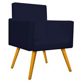 Kit 02 Poltrona Cadeira Decorativa Beatriz Escritório Recepção Sala Corano Azul Marinho - AM Decor