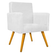 Kit 02 Poltrona Cadeira Decorativa Beatriz Recepção Consultório Sala de Estar Suede Branco - AM Decor