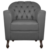 Kit 02 Poltronas Decorativa Julia Linho Cinza Escuro - Amarena Móveis