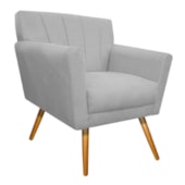 kit 02 Poltronas Decorativa Laura Palito Mel Suede Branco - Amarena Móveis
