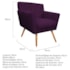 kit 02 Poltronas Decorativa Laura Palito Mel Suede Roxo - Amarena Móveis