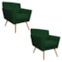 kit 02 Poltronas Decorativa Laura Palito Mel Suede Verde - Amarena Móveis