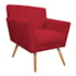 kit 02 Poltronas Decorativa Laura Palito Mel Suede Vermelho - Amarena Móveis