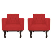 Kit 02 Poltronas Decorativas Classic Corano Vermelho - AM Decor