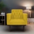 Kit 02 Poltronas Decorativas Classic Suede Amarelo - AM Decor